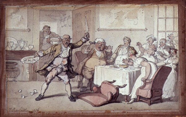 Loucura na Mesa de Jantar de Thomas Rowlandson