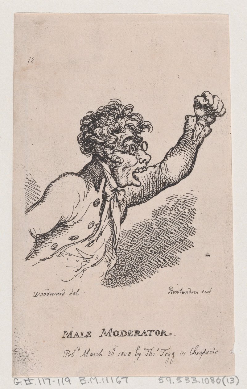 Moderador Masculino, 30 de março de 1808., 30 de março de 1808. de Thomas Rowlandson