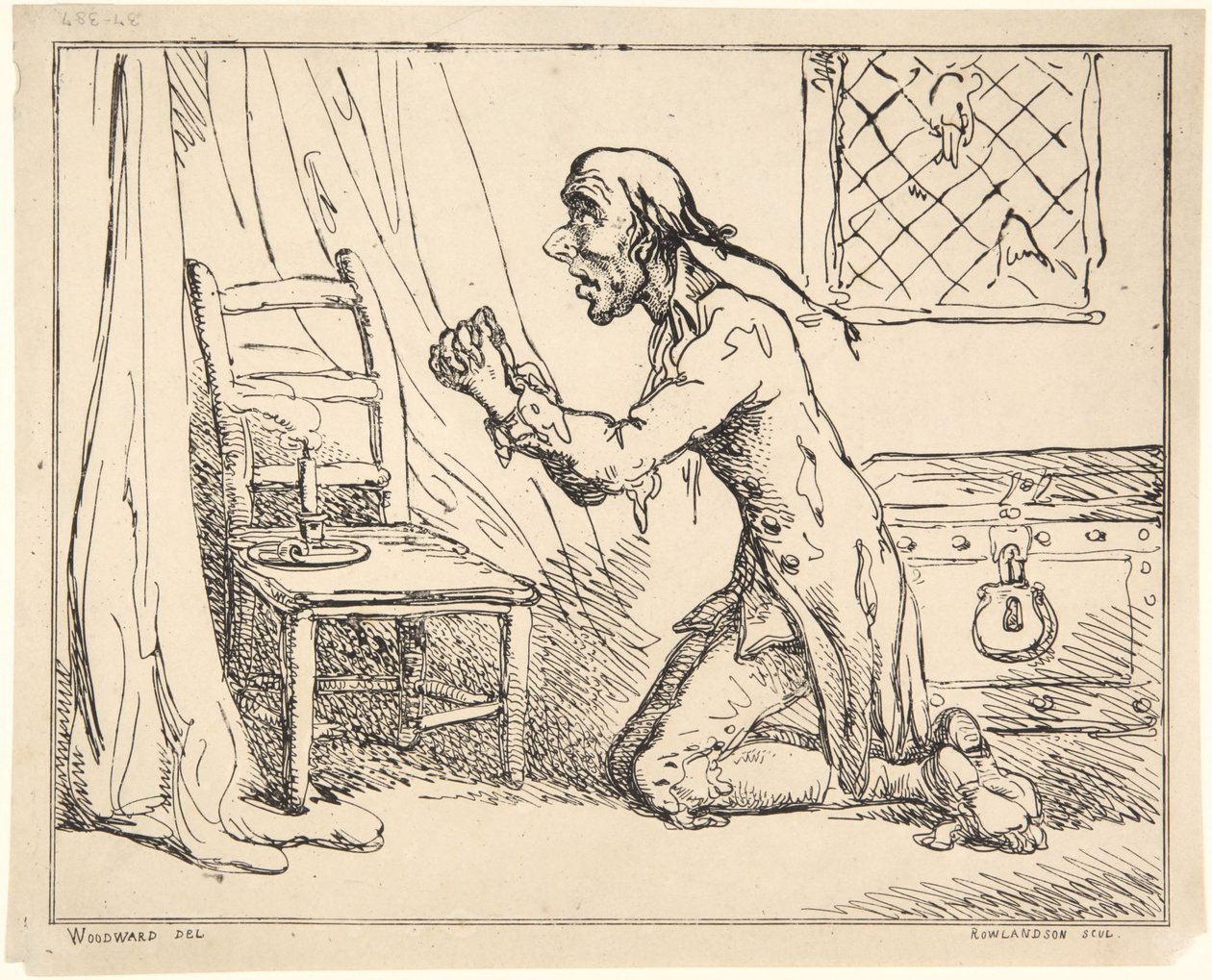 Homem a rezar de Thomas Rowlandson