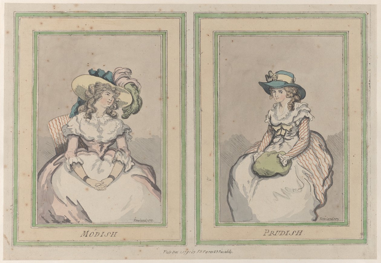 Modish e Prudish, 1 de dezembro de 1791., 1 de dezembro de 1791. de Thomas Rowlandson