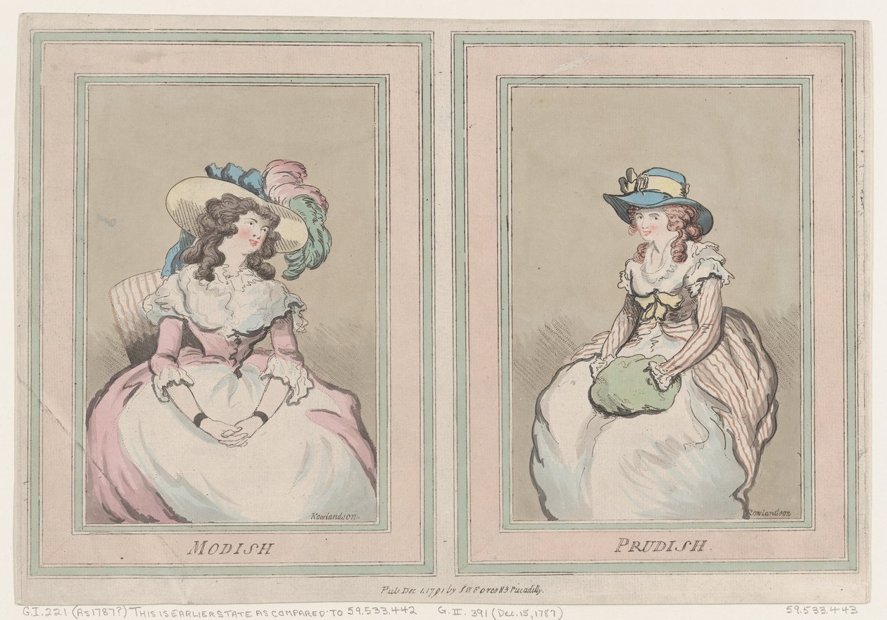 Modish e Prudish, 1 de dezembro de 1791., 1 de dezembro de 1791. de Thomas Rowlandson