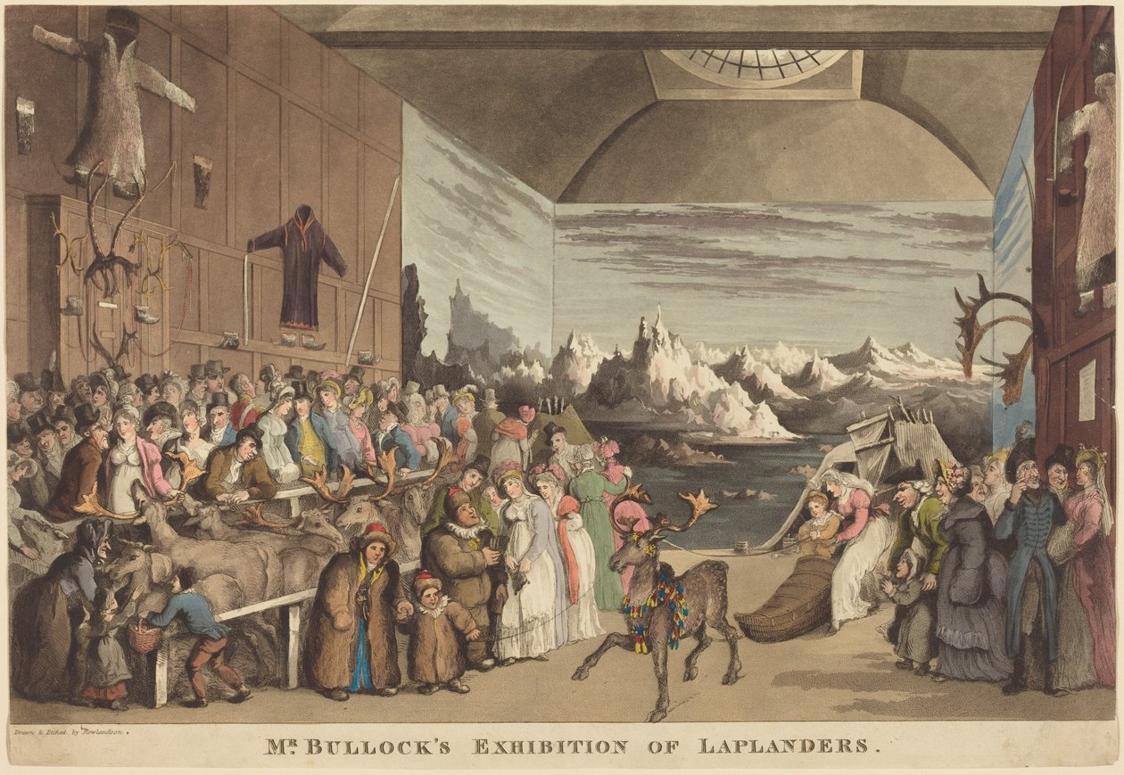 Exposição do Sr. Bullock sobre os lapões de Thomas Rowlandson
