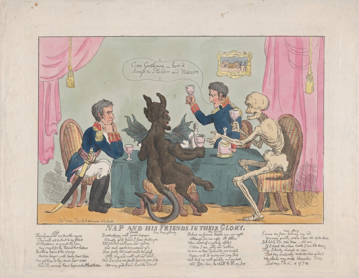Nap and His Friends in their Glory, 1 de outubro de 1813., 1 de outubro de 1813. de Thomas Rowlandson
