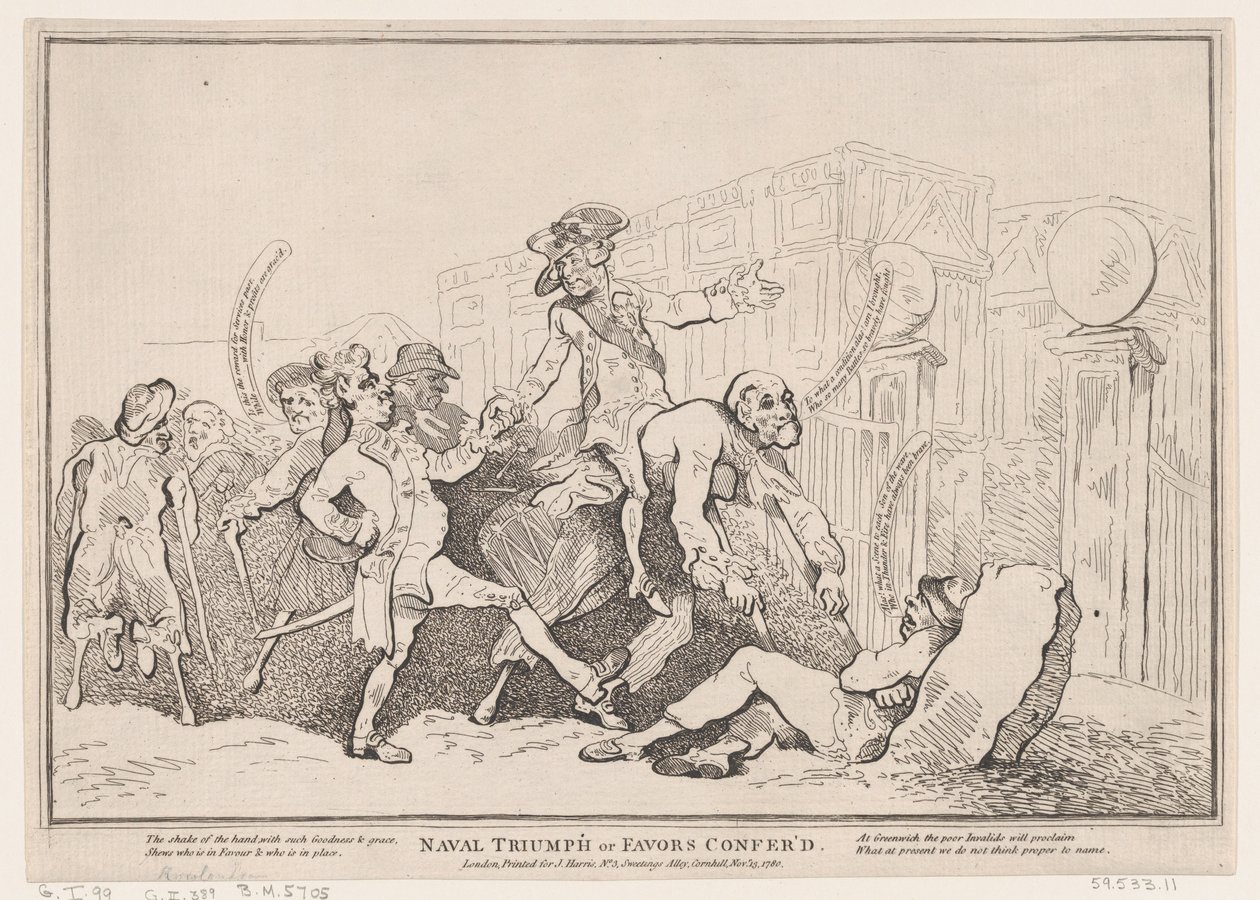Triunfo naval, ou favores conferidos, 13 de novembro de 1780., 13 de novembro de 1780. de Thomas Rowlandson