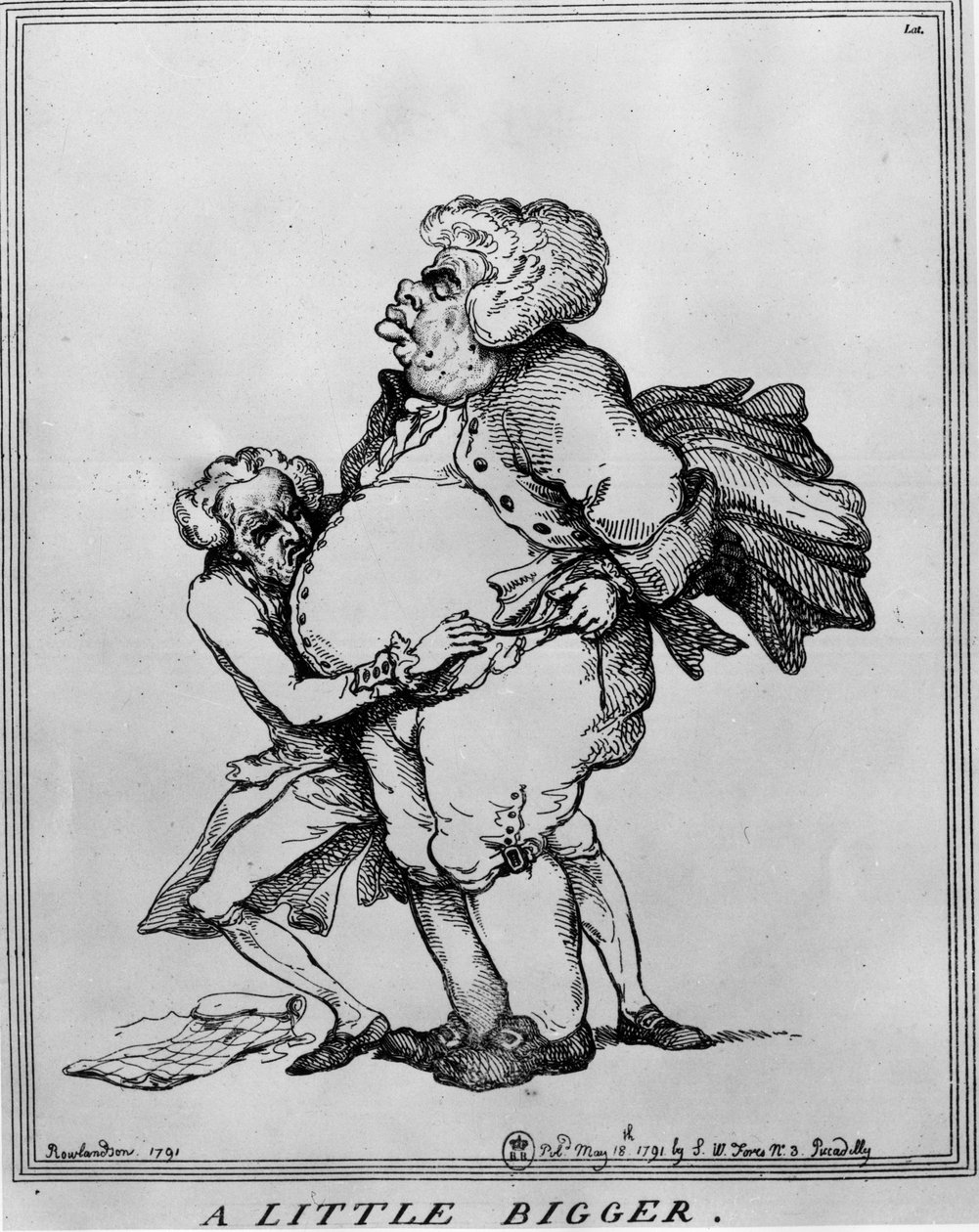 Obesito: Um Pouco Maior - Desenho de Thomas Rowlandson (1756-1827) de Thomas Rowlandson