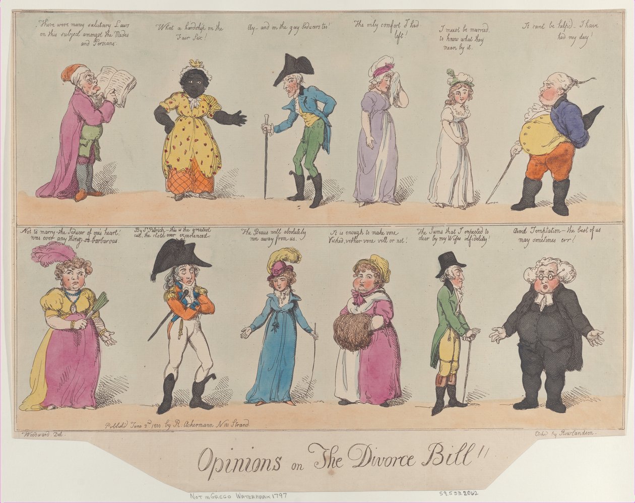 Opiniões sobre A Lei do Divórcio!!, 2 de Junho de 1800, 2 de Junho de 1800. de Thomas Rowlandson