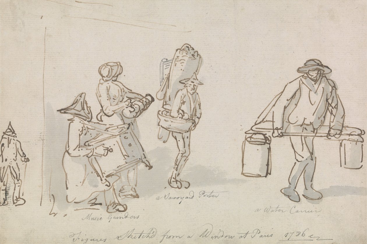 Figuras das ruas de Paris de Thomas Rowlandson