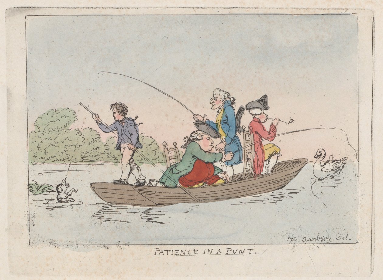 Paciência em um Punt, ca. 1803., c. 1803. de Thomas Rowlandson