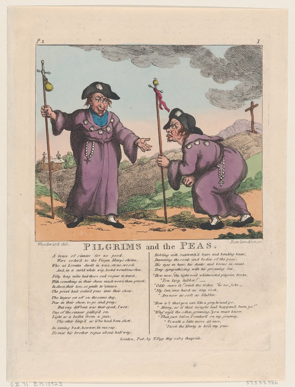 Pilgrims and the Peas, 1º de maio de 1807., 1º de maio de 1807. de Thomas Rowlandson