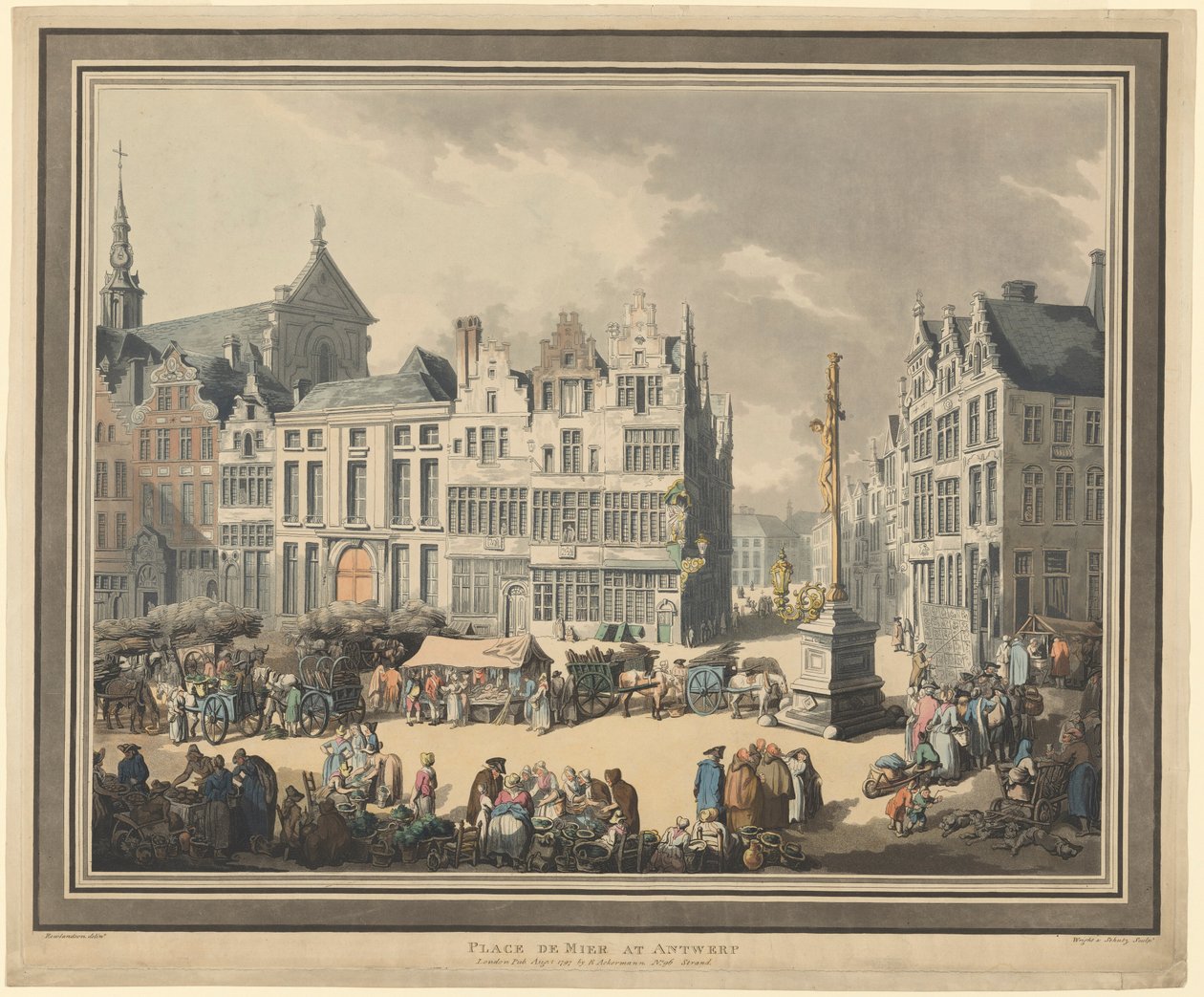 Place de Meir em Antuérpia de Thomas Rowlandson