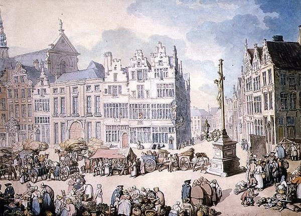 Place de Mer, Antuérpia de Thomas Rowlandson