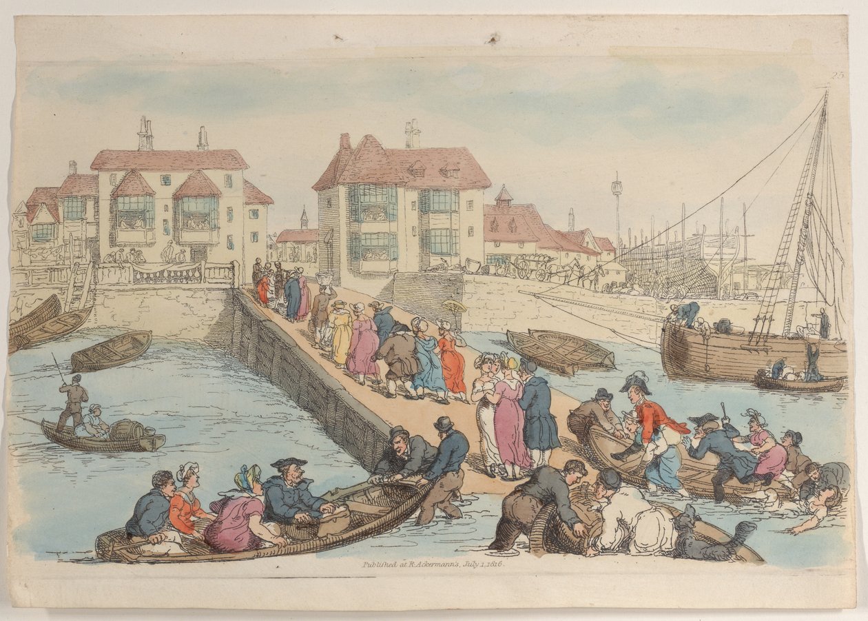 Ilustração 25: A Landing Place, de World in Miniature, 1816., 1816. de Thomas Rowlandson