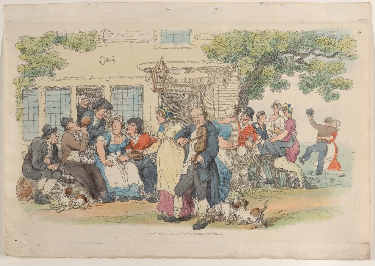 Placa 6: A porta da cervejaria, de World in Miniature, 1816., 1816. de Thomas Rowlandson