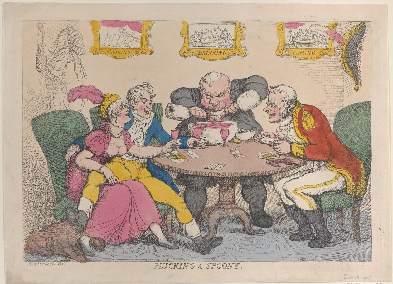 Arrancando um Spoony, 28 de fevereiro de 1812., 28 de fevereiro de 1812. de Thomas Rowlandson
