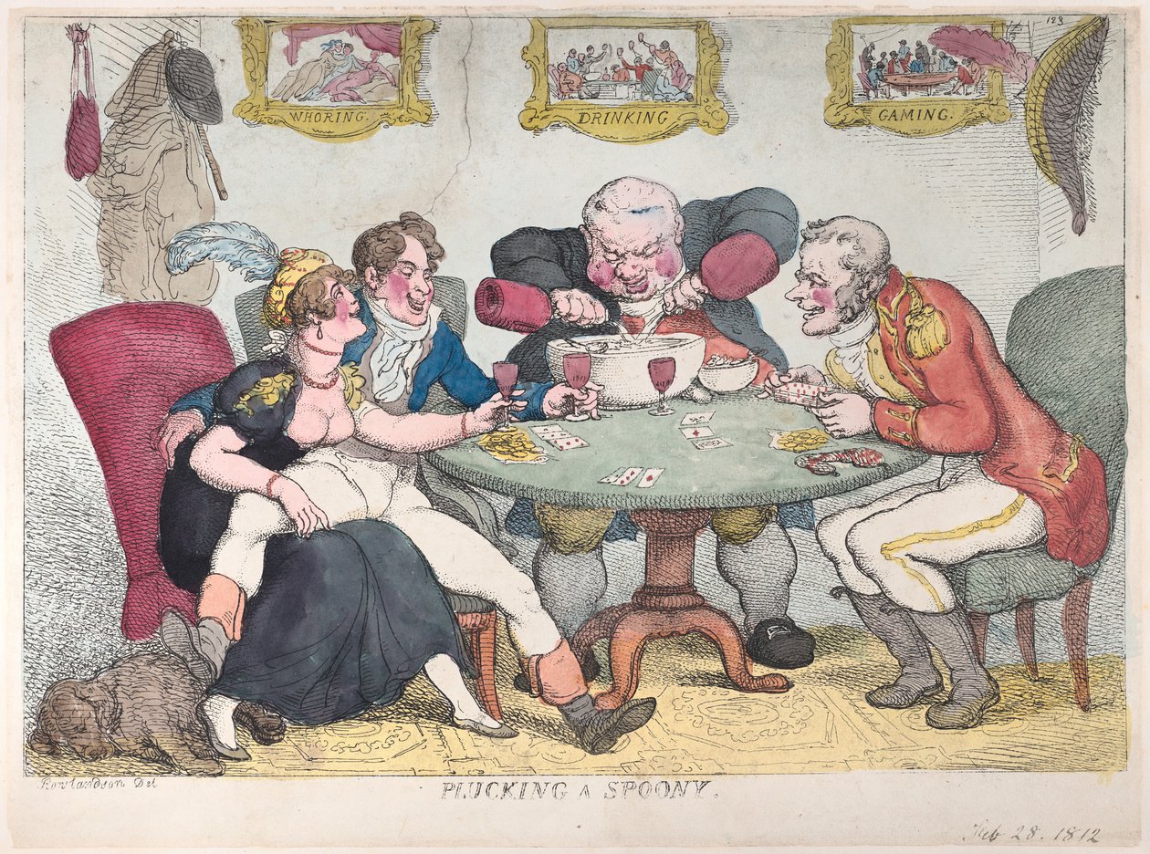 Arrancando um Spoony, 28 de fevereiro de 1812., 28 de fevereiro de 1812. de Thomas Rowlandson