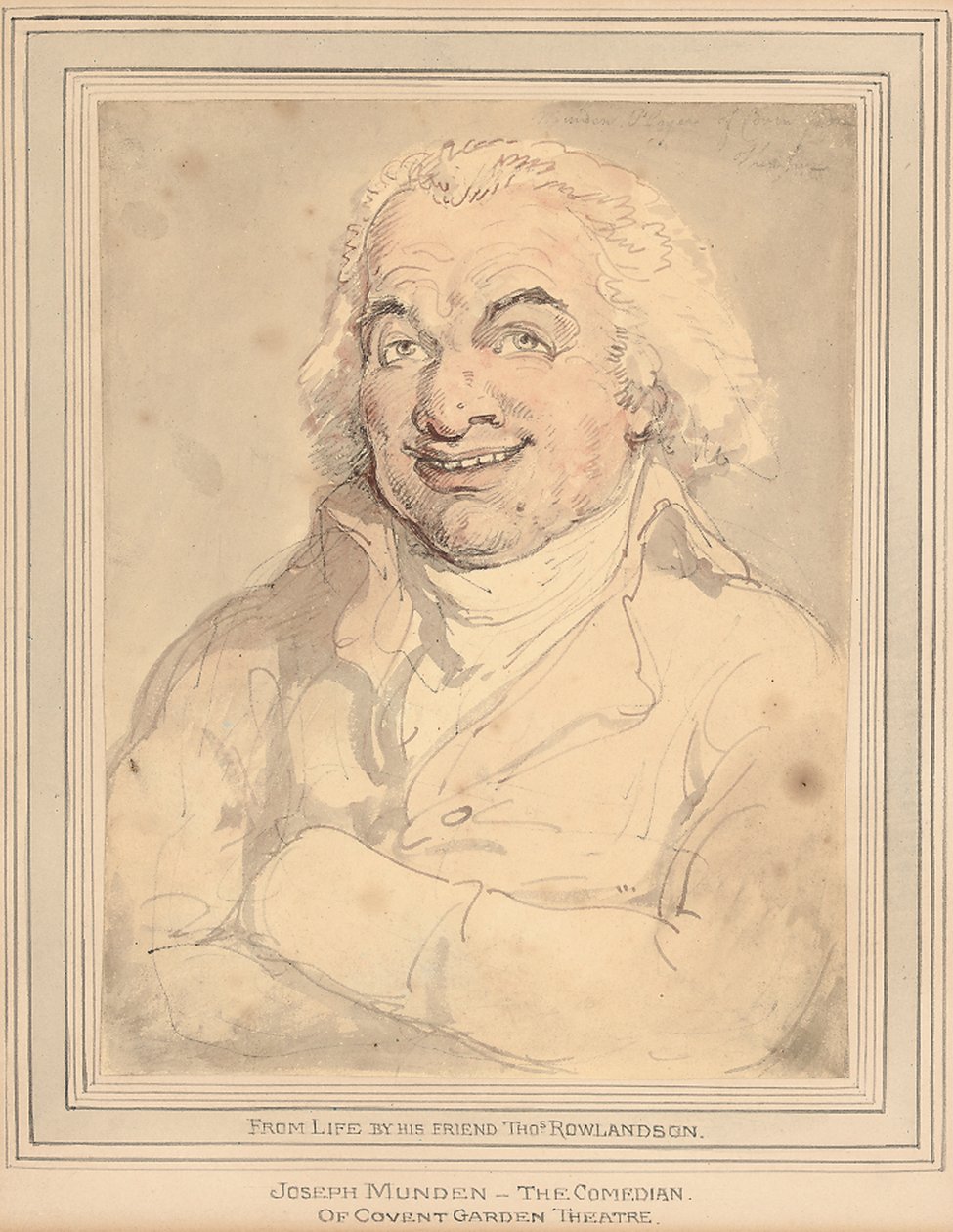Retrato de Joseph Munden, comprimento do busto, com um casaco colorido de Thomas Rowlandson