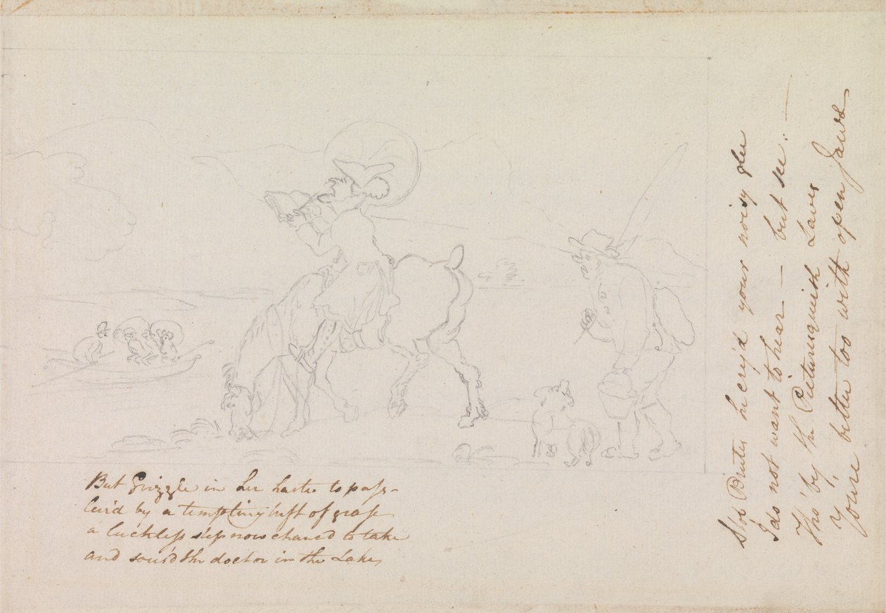 Esboço preparatório para «Dr. Syntax a desenhar o lago» de Thomas Rowlandson