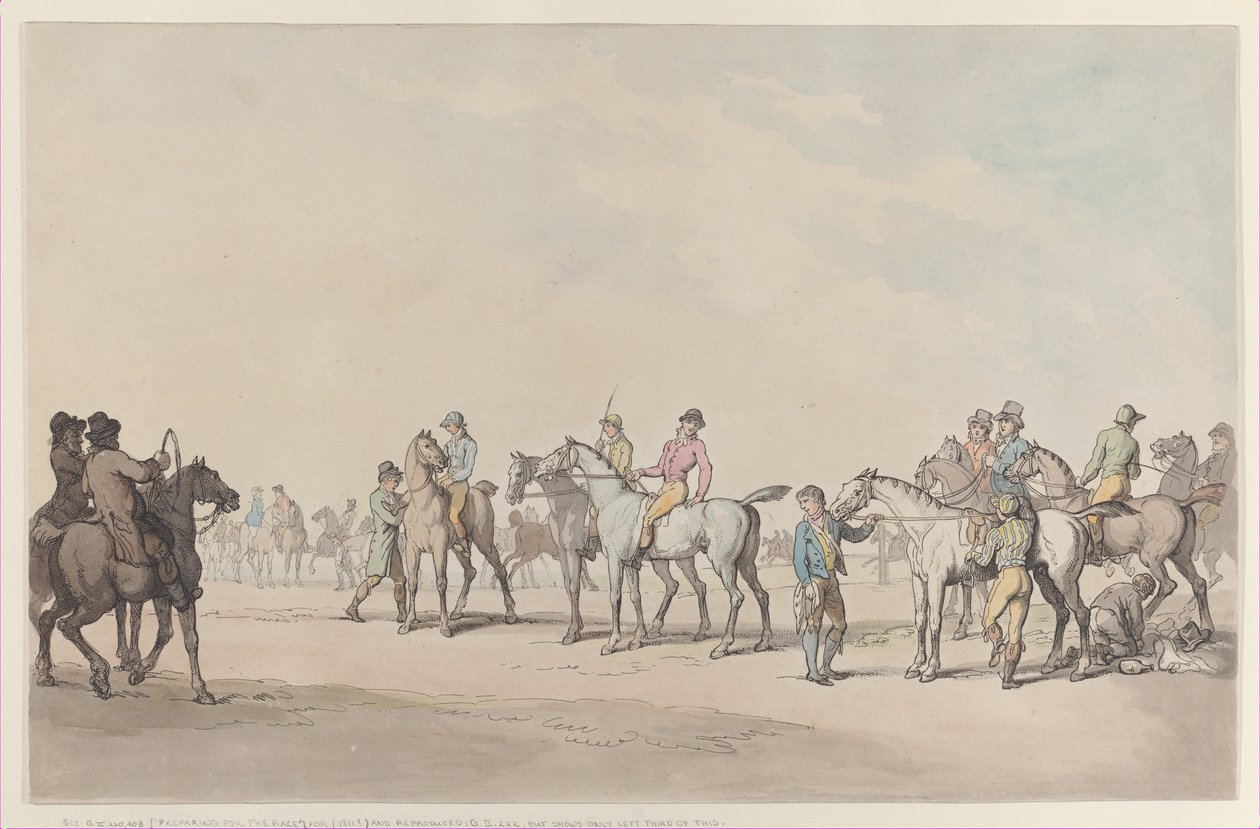Preparando-se para a corrida, 1804., 1804. de Thomas Rowlandson