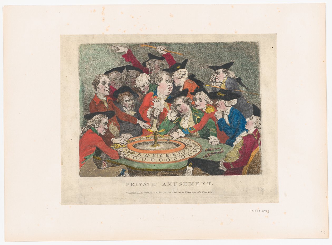 Diversão Privada, 1º de janeiro de 1786., 1º de janeiro de 1786. de Thomas Rowlandson