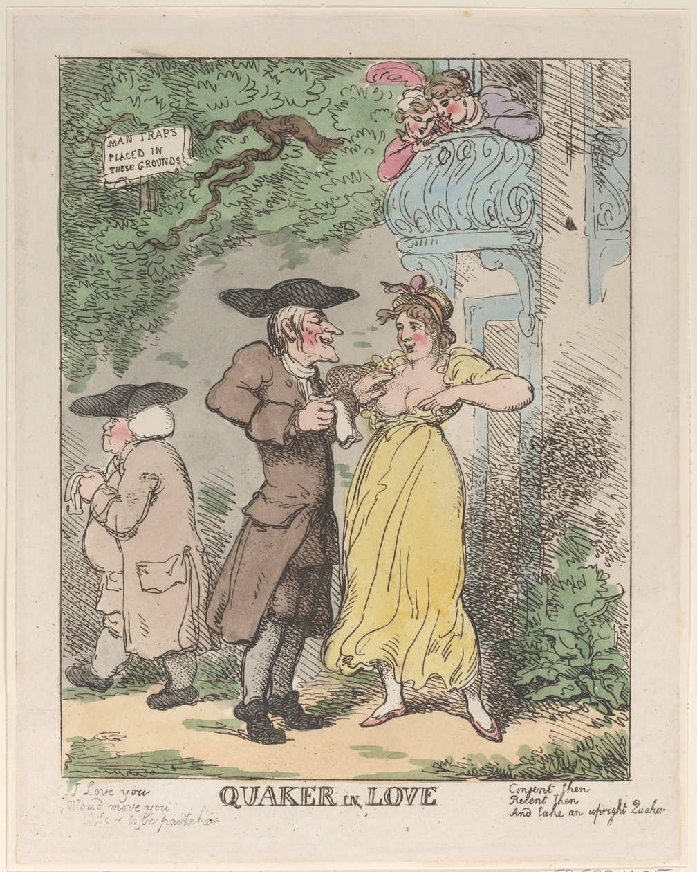 Quaker apaixonado, 1815 ., 1815 . de Thomas Rowlandson