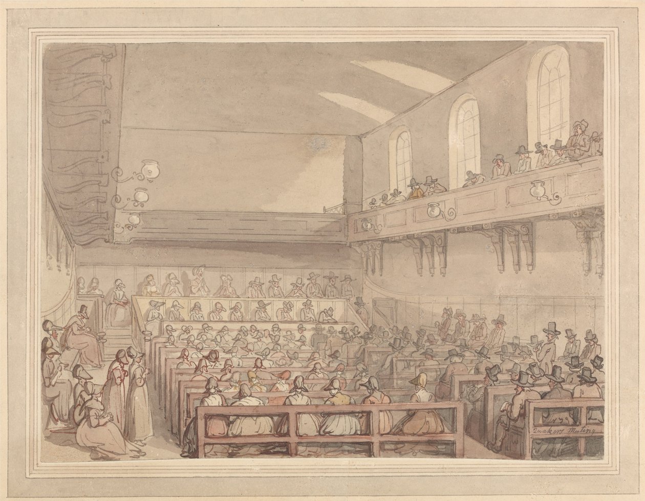 Reunião dos Quakers de Thomas Rowlandson