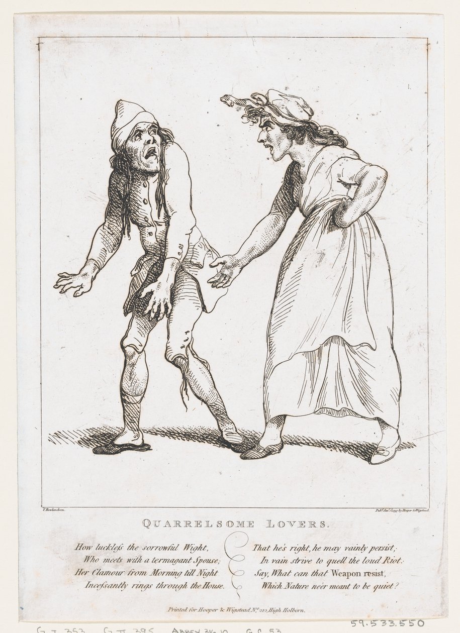 Quarrelsome Lovers, 2 de Janeiro de 1797., 2 de Janeiro de 1797. de Thomas Rowlandson