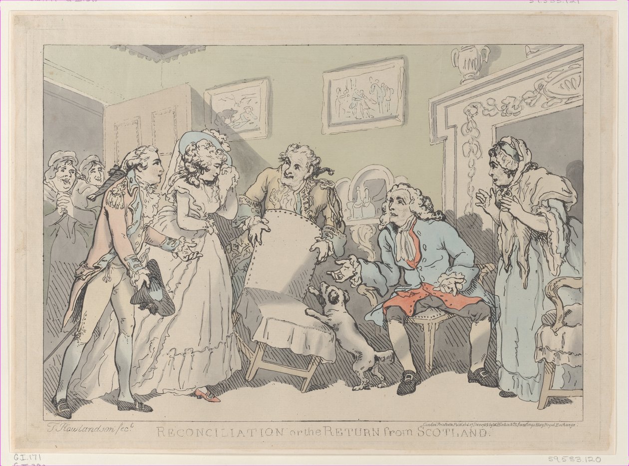 Reconciliação, ou o Retorno da Escócia, 17 de dezembro de 1785., 17 de dezembro de 1785. de Thomas Rowlandson