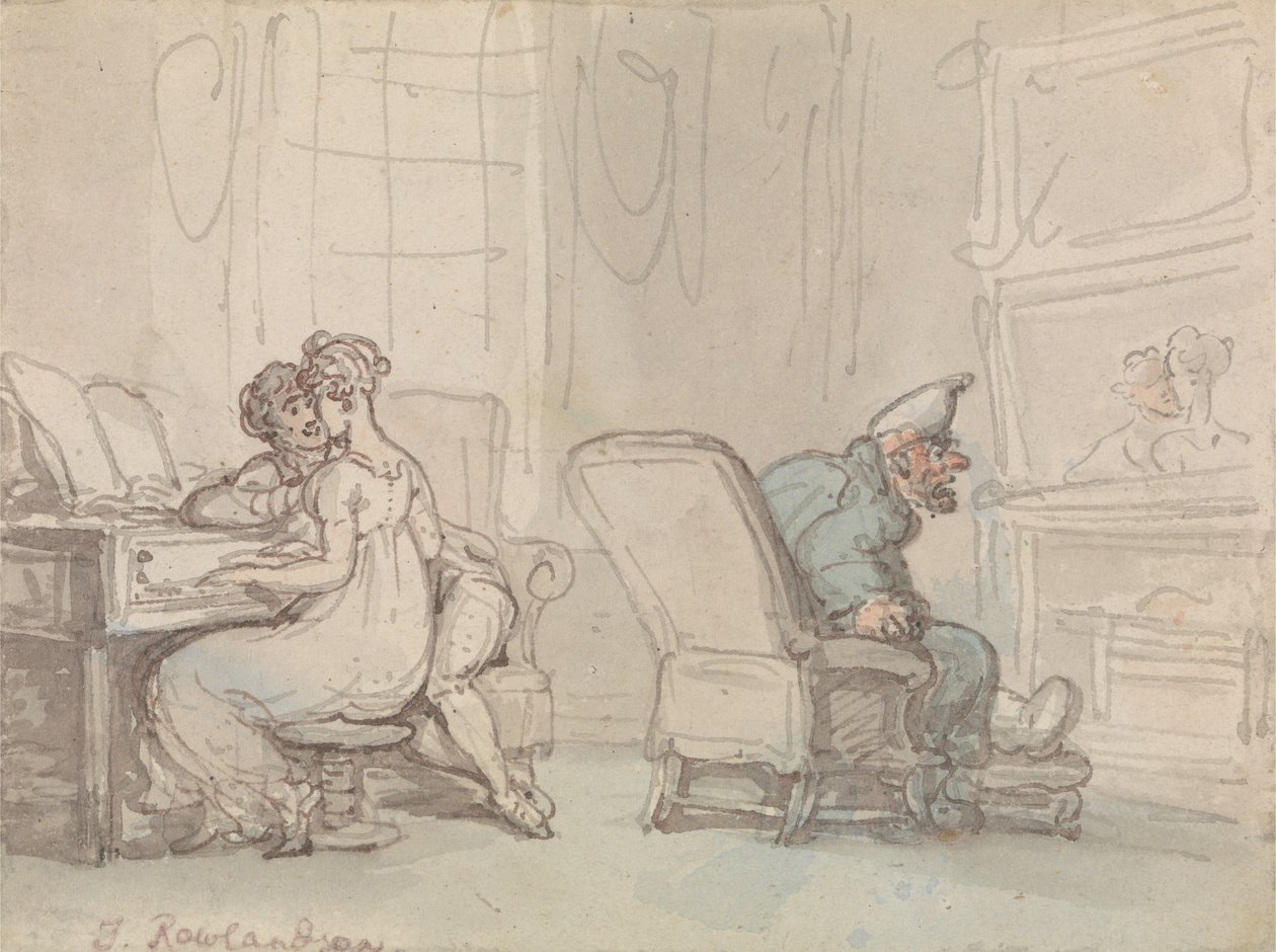 Reflexões, ou a aula de música de Thomas Rowlandson