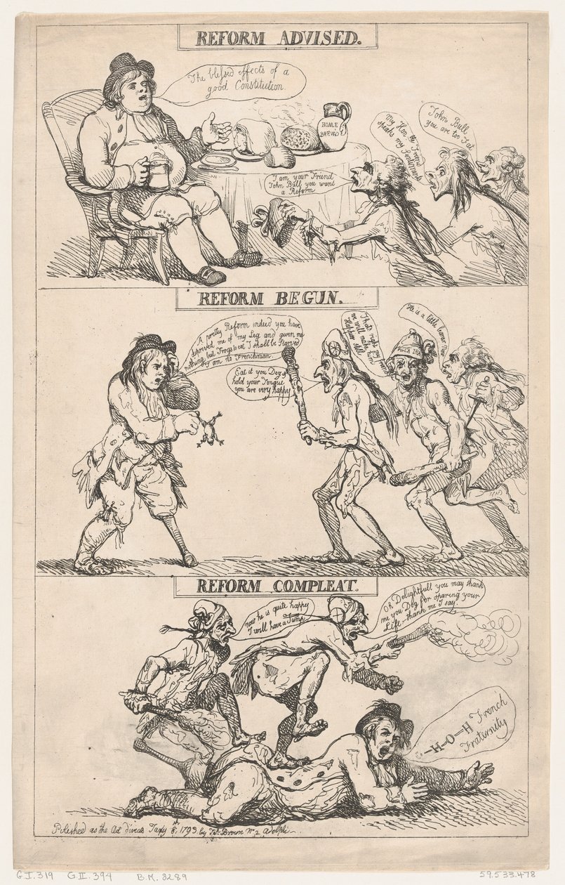 Reforma recomendada, reforma iniciada, reforma concluída de Thomas Rowlandson