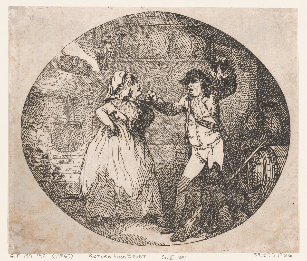 Regresso do Desporto, 1786 ., 1786 . de Thomas Rowlandson