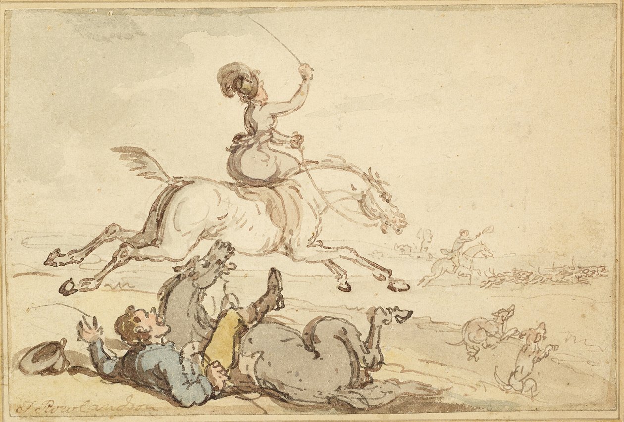 Cavaleiro jogado em uma caçada de Thomas Rowlandson