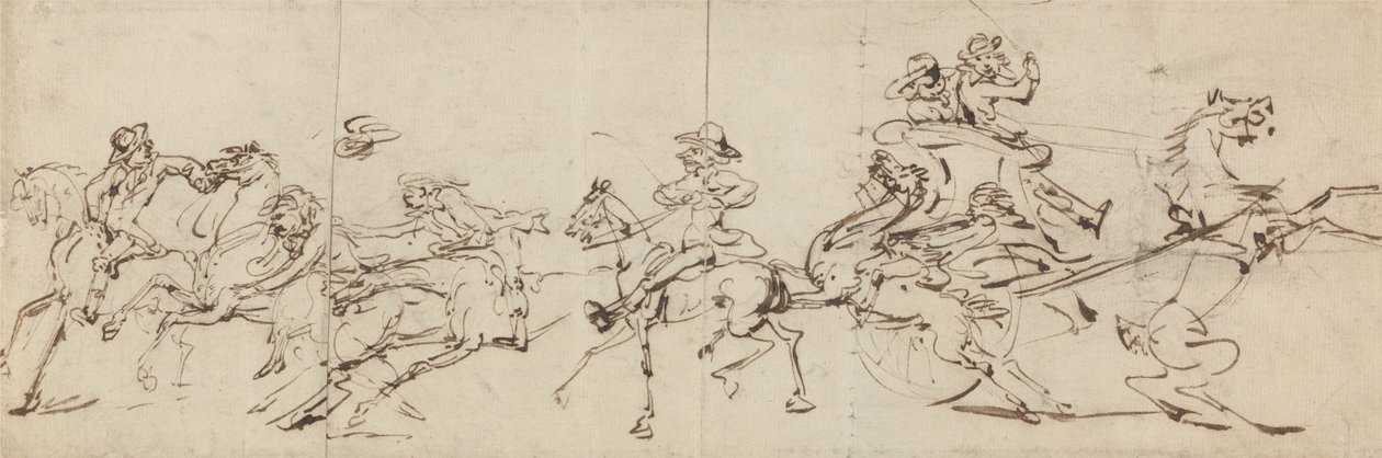 Acidentes de motocicleta e de carro de Thomas Rowlandson
