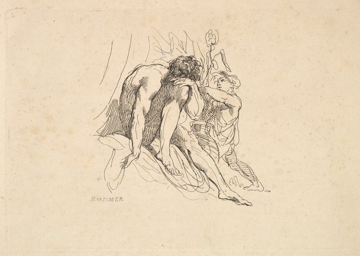 Deus do rio com criança, 1784-88. de Thomas Rowlandson