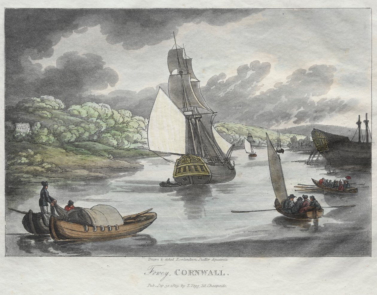 Esboços de Rowlandson da Natureza: Fowey, Cornwall de Thomas Rowlandson