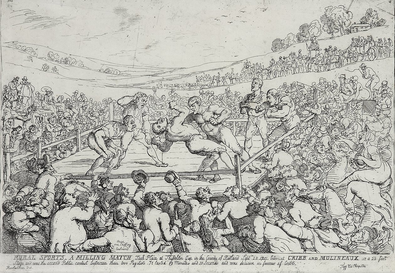 Desporto Rural - Uma partida de moagem, 28 de Setembro de Thomas Rowlandson