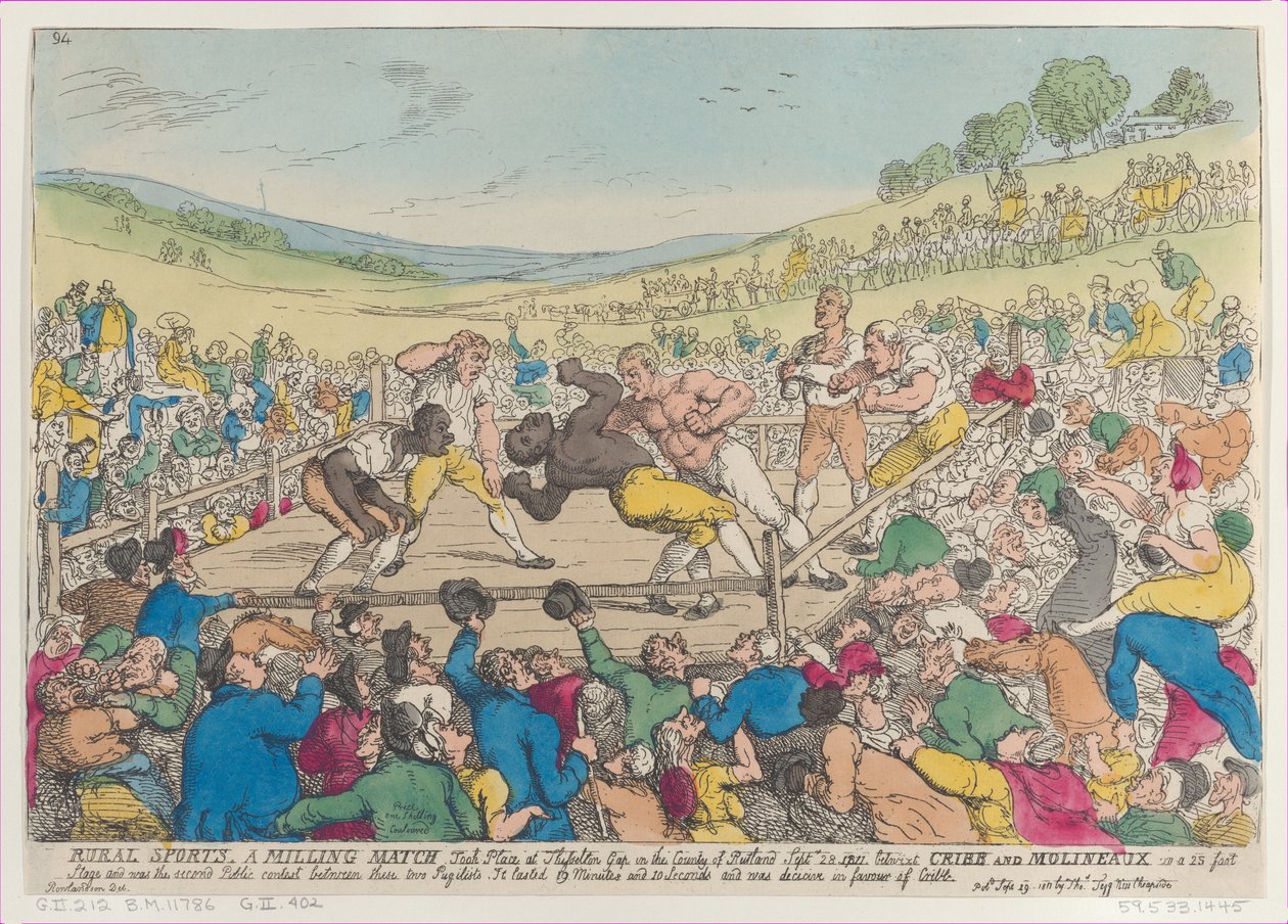 Esportes Rurais, A Milling Match, 29 de setembro de 1811., 29 de setembro de 1811. de Thomas Rowlandson