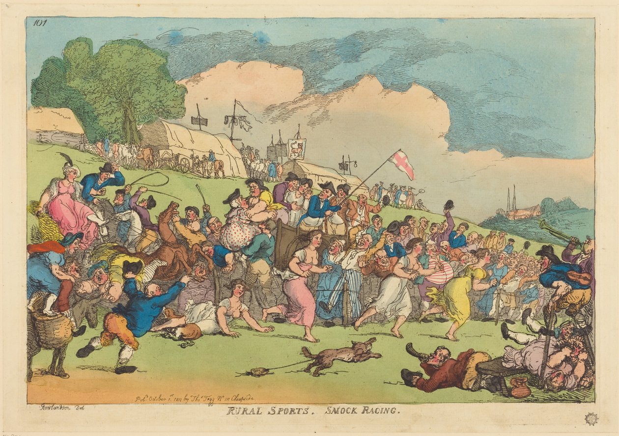 Desportos rurais. Corridas de Smock de Thomas Rowlandson