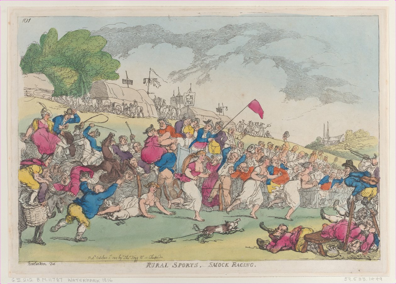Esportes Rurais, Corrida de Bata, [1 de outubro de 1811], reimpressão., [1 de outubro de 1811], reimpressão. de Thomas Rowlandson