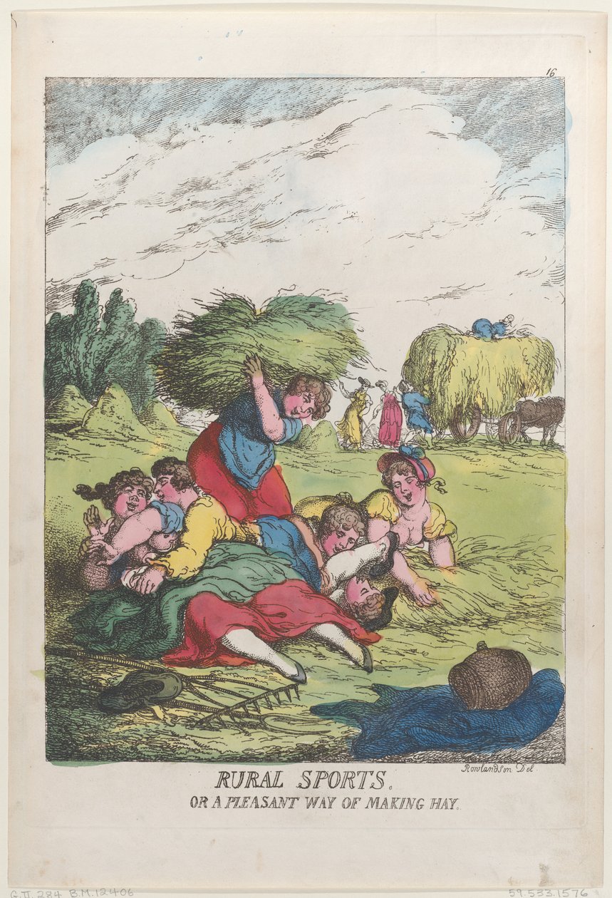 Desportos rurais, ou uma forma agradável de fazer feno de Thomas Rowlandson