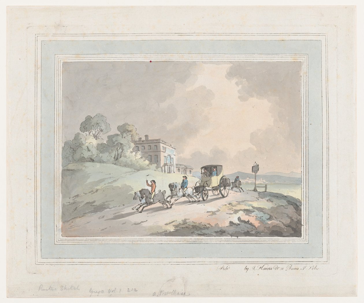 Esboço Rústico, ou A Post Chaise Travelling, 1785-99., 1785-99. de Thomas Rowlandson