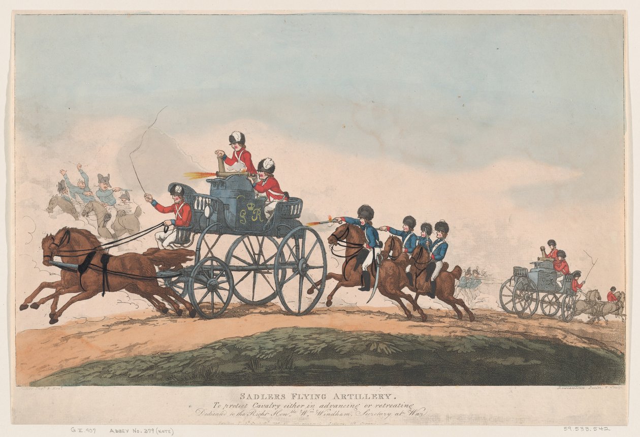 Artilharia Voadora de Sadler de Thomas Rowlandson