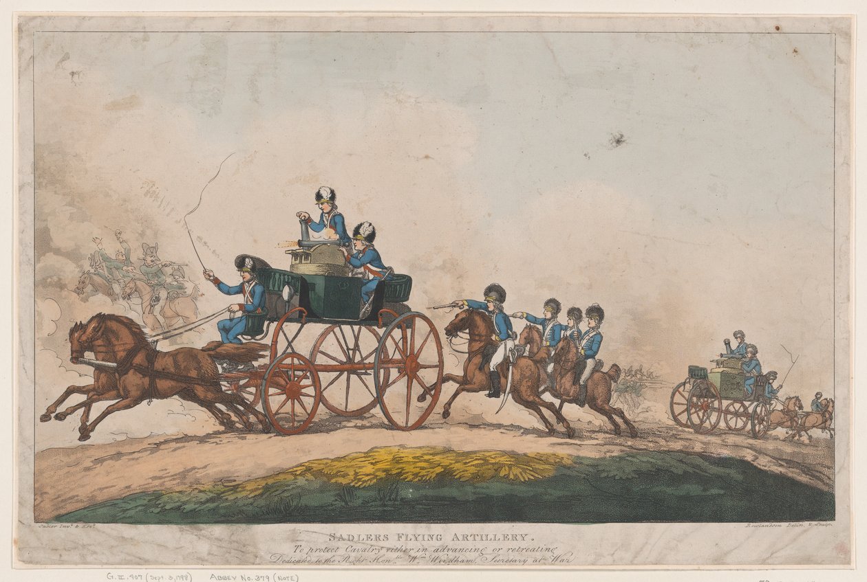 Artilharia Voadora de Sadler de Thomas Rowlandson
