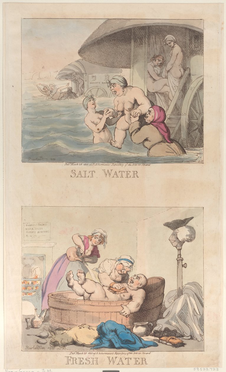 Água salgada e água doce, 25 de março de 1800., 25 de março de 1800. de Thomas Rowlandson