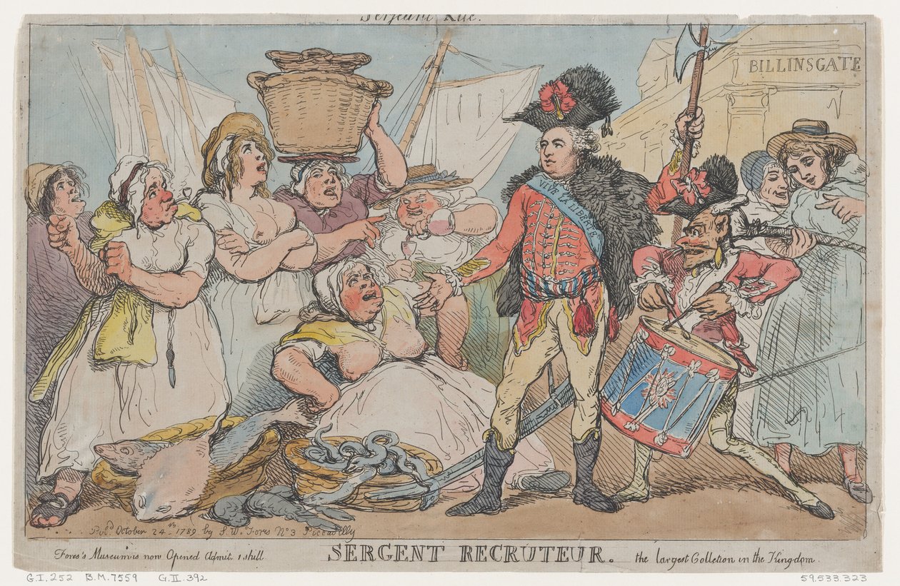 Recrutamento Sargento, 24 de outubro de 1789., 24 de outubro de 1789. de Thomas Rowlandson