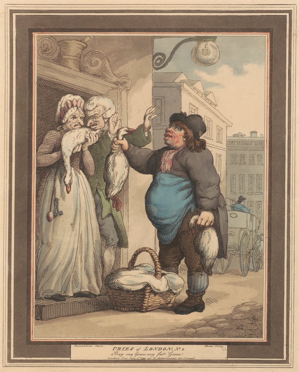 Conjunto de oito (2): Cries de Londres de Thomas Rowlandson