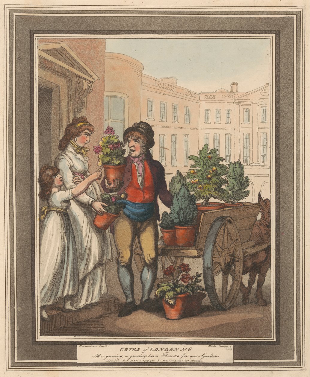 Conjunto de oito (5): Cries de Londres de Thomas Rowlandson