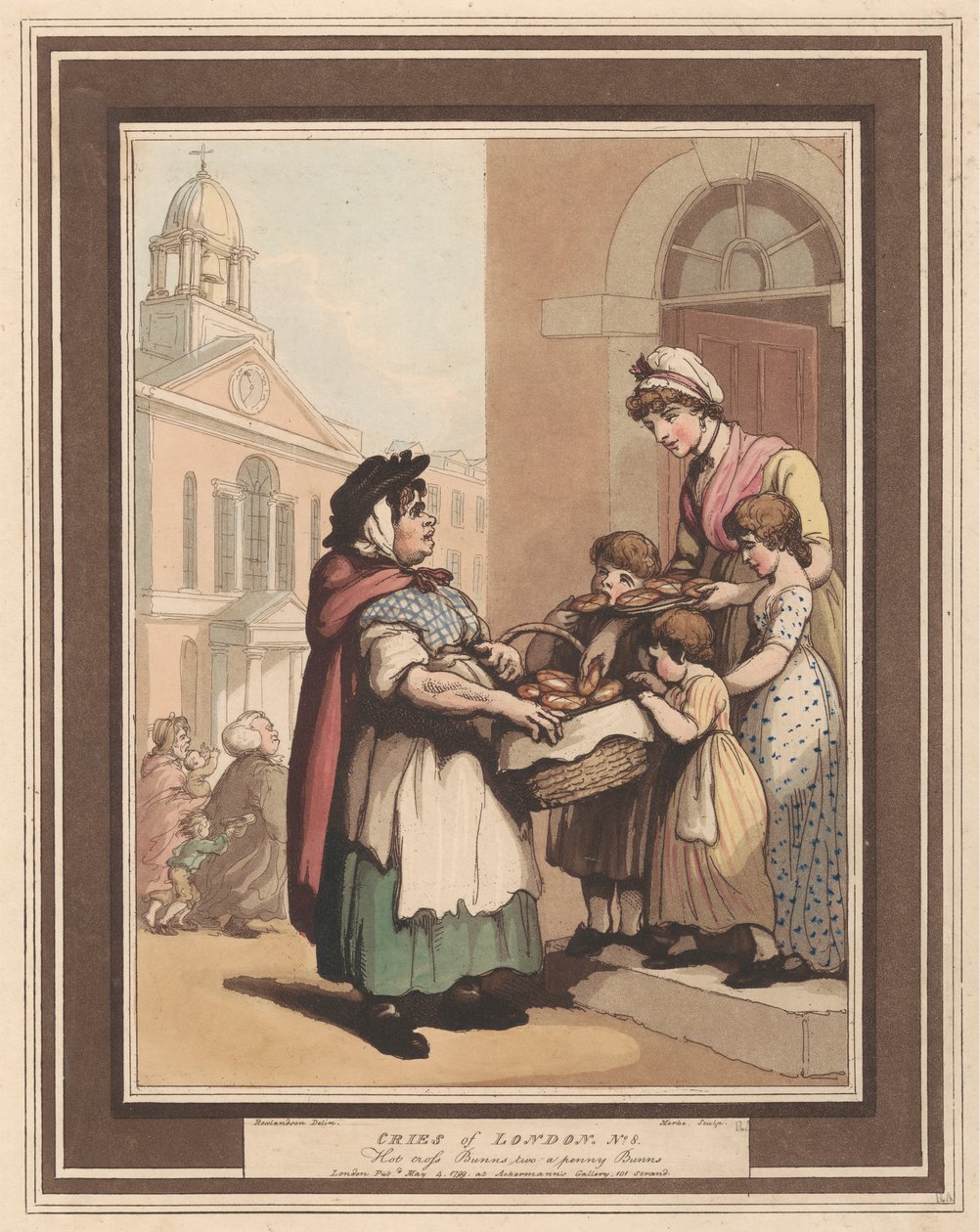 Conjunto de oito (6): Cries de Londres de Thomas Rowlandson