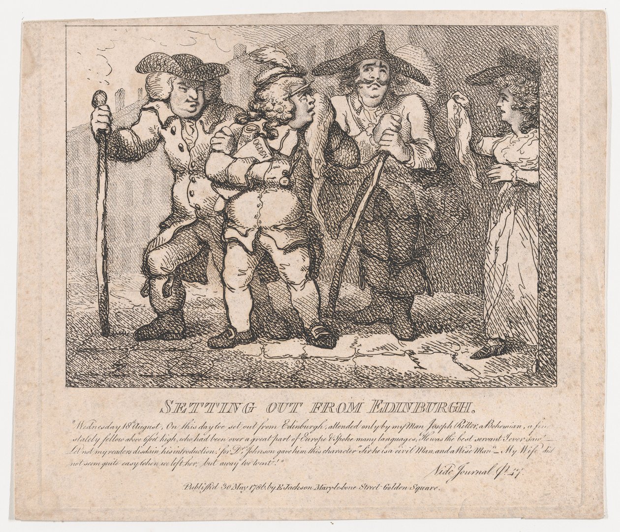 Partindo das belezas pitorescas de Edimburgo de Boswell, Parte II, maio..., 30 de maio de 1786. de Thomas Rowlandson