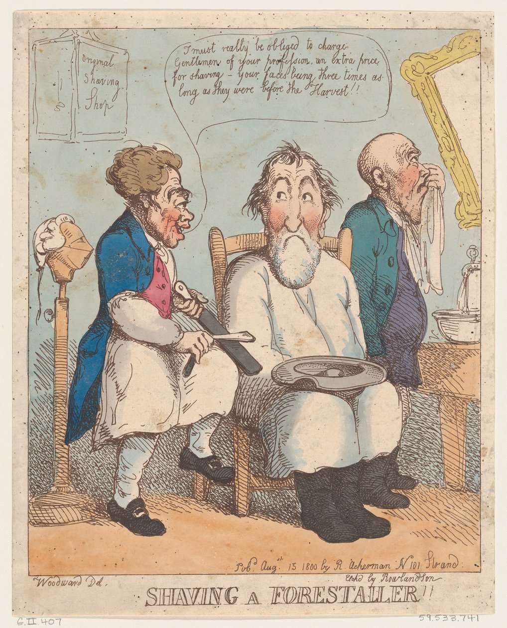 Barbear um Forestaller, 15 de agosto de 1800., 15 de agosto de 1800. de Thomas Rowlandson