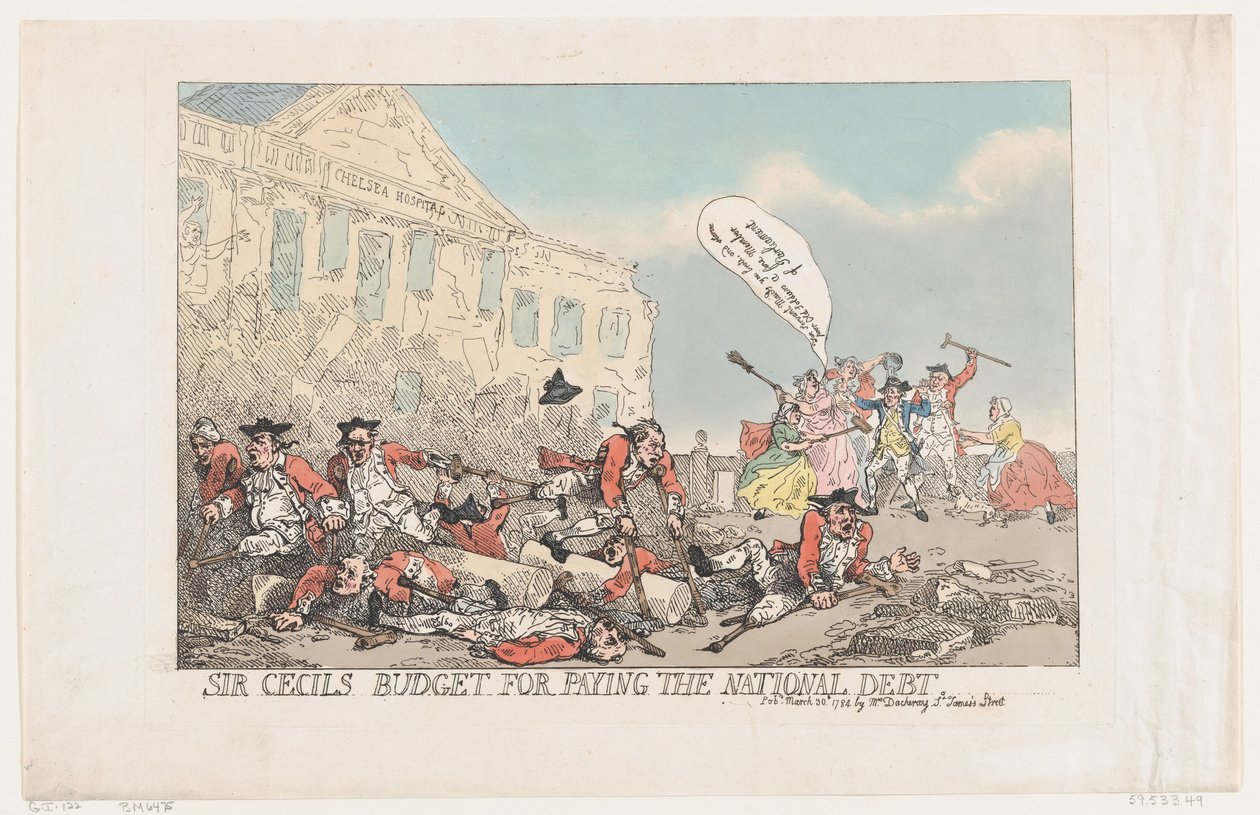 Orçamento de Sir Cecils para pagar a dívida nacional, 30 de março de 1784., 30 de março de 1784. de Thomas Rowlandson